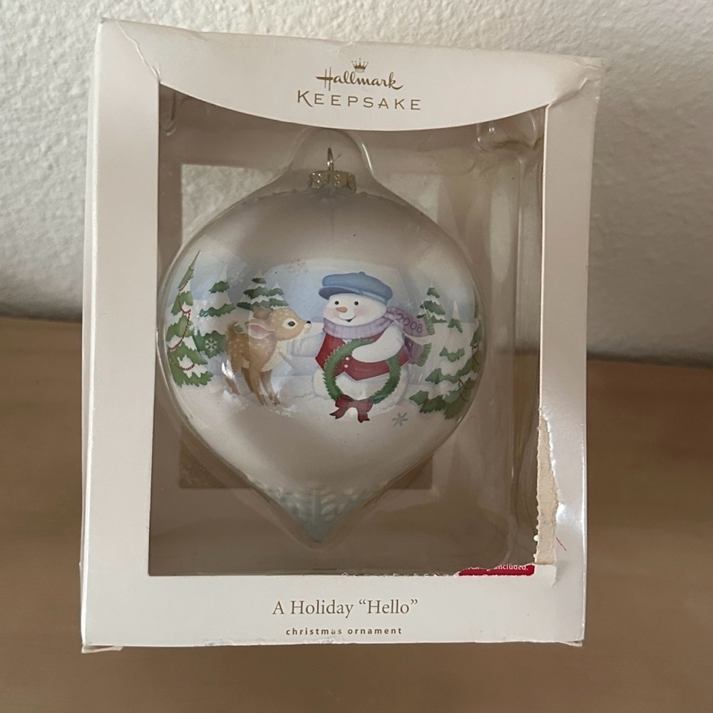 Hallmark Keepsake Ornament 2008 "A Holiday Hello" -Snowman Scene -New